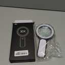 JMH Magnifying Glass with Light, Handheld Large Magnifying Glass 18LED Cold and Warm Light with 3 Modes, Illuminated Lighted Magnifier for Seniors Reading, Coins, Jewelry (Black)