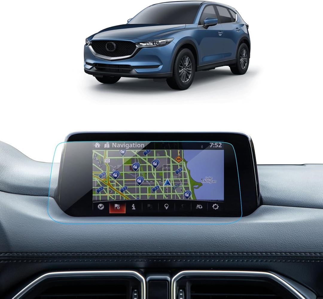Car Screen Protector for Accessories Navigation Touchscreen Protector Film Tempered Glass HD Clear Anti-Glare 7'' (for 2017-2019 Mazda CX-5 & 2020 CX-5 Sport 7'')