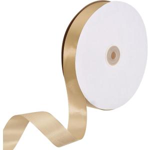 uxcell Satin Ribbon, 1 Inch x 100 Yards Light Champagne Single Face Polyester Satin Ribbon for Gift Wrapping, Crafts, Wedding Party Decorations, Bow Making
