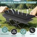 ZENPETIO Camping Cot for Adults, Heavy-Duty Portable Cot Bed with Mattress, Foldable Padded Sleeping Cots for Camping Travel Tent Day Bed Outdoor & Home Guest, Max Load 500 LBS, 75x28x15, Basic