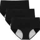 POKARLA Women's High Absorbency Period Cotton Underwear Heavy Flow Leakproof Panties Regular, Medium
