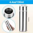4 Pack Mini Water Bottles, 4.4 Oz Insulated Stainless Steel Bottle, Slim Purse Water Bottles, Leak Proof Flask Keeps Drink Cold and Hot for Purse Women Lunch Bag Coffee (Silver)
