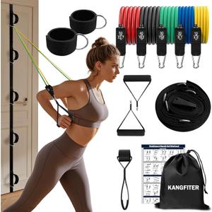 Door Anchor Strap and Resistance Bands for Working Out with Handles, Strength Training Equipment Exercise Bands for Full Body Workout, Non-Slip Multi Point Attachment for Home Gym Fitness
