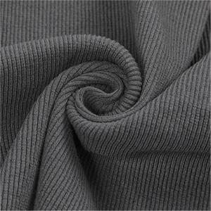 20×120CM High Stretch Polyester Thin Plain Knitted Rib Trims Fabric for DIY Cuff Hem Collar of T-Shirt Baseball Clothes Uniforms(Gray)