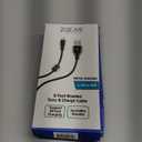 6 Foot Braided Nylon Micro Black Chrome USB Charge/Sync Cable