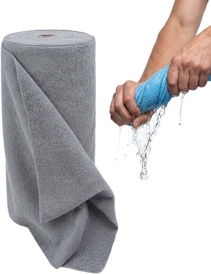 Reusable Microfiber Cleaning Cloth Roll, 2026 New Tear Away Towels, Ultra Absorbent Cloth, Lint Free Microfiber Cloth for Auto Detailing, Multipurpose Cleaning Cloth for Home and Kitchen (Gray*20)