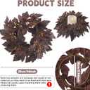 6PCS Plum Cimicifuga Seeded Small Wreath, Artificial Flower Garland Candle Ring for Fall Wedding Decor, Boho Home Decor, Thanksgiving, Table Centerpiece, Mantle Decor