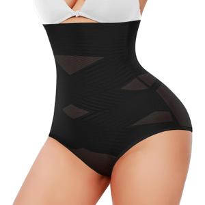 Werena Tummy Control Shapewear Panties for Women High Waisted Cincher Shaping Underwear Body Shaper Girdle (#13 Slim Black-5,XL)