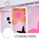 2 x Cute Pink Halloween Shower Curtain for Bathroom Aesthetic Halloween Decorations, Funky Groovy Floral Ghost Spirit Shower Curtain Set, Modern Y2K Gothic Spooky Preppy Bath Curtain (72"W x 72"L (Pack of 1))