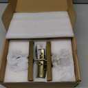 Privacy Door Knob with Lock - Crystal Glass Interior Door Handle for Bedroom Bathroom Closet - Antique Brass, 1 Pack