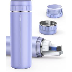 VAYDEER Insulin Cooler Travel Case, Medication Cooler for Travel [Double Lids] [Large Contact Area] [Uniform Temperature] Insulin Pen Cooler TSA Approved for Medications Carry (Purple)