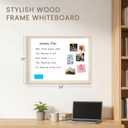 Magnetic White Board for Wall, 24" x 18", Decorative Wooden Frame, Vintage