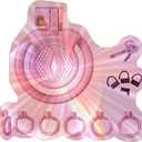 Male Flat Protective Cage with 5 Rings, Lightweight Flat Cage for Men -USHA18a (Pink)