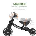 besrey 5 in 1 Toddler Bike for 1 Year to 4 Years Old Kids, Toddler Tricycle Kids Trikes Tricycle, Toys for Boy & Girl, Balance Training, Removable Pedals, Black
