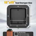 Chimney Damper Kit 13"x13", Air Tight Chimney Damper for Wood-Fueled Masonry Fireplaces, Made of Cast Aluminum Material, Energy Efficient, Rust, Rain and Snow Resistant