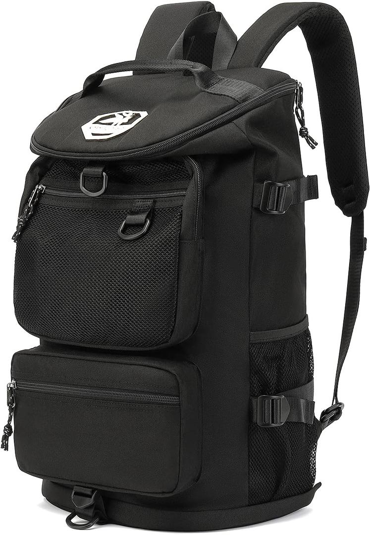 Kalesi Gym Duffle Bag Backpack 4-Way Waterproof with Shoes Compartment for travel Sport Hiking laptop (Black)
