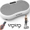 Vibration Plate Exercise Machine, 24" x 14" Extra-Large Vibration Plate for Lymphatic Drainage, Vibration Plates for Weight Loss, Relaxing, Recovery (White-Gray)