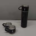 Stainless Steel Thermo 500ml/16.9oz Vacuum Insulated Bottle with Cup for Coffee Hot drink and Cold drink water flask.(Black,Set)