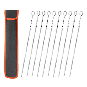 Skewers - 16" Kabob Skewers for Grilling (Thread Silver10)