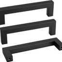 Goldenwarm 10 Pack Black Square Bar Cabinet Pull Drawer Handle Stainless Steel Modern Hardware for Kitchen and Bathroom Cabinets Cupboard,Center to Center 4in(102mm) Cabinet Handles