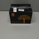 Cat Urns for Ashes, Tree Pattern Wooden Keepsake with Photo Frame, Pet Urn Memory Box with Resin Animal Statue and Sealed Storage Bags (75lbs) Black