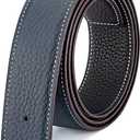 Vatee's Reversible Genuine Leather Belts For Men/Women Replacement Belt Strap Without Buckle 1.25"/1.34"/1.5" Wide (113: Black / Blue)