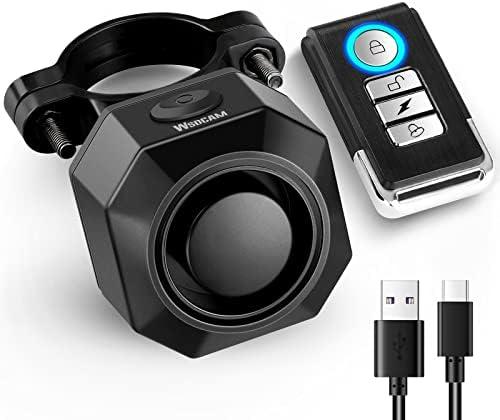 WSDCAM USB Rechargeable Bike Alarm with Remote, 110dB Loud Wireless Anti Theft Vibration Motion Sensor Vehicle Security Alarm System Waterproof Bicycle Trailer Motorcycle Alarm, 2 pack