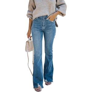 KUNMI Women's Flare Bell Bottom Jeans High Waisted Wide Leg Bootcut Jeans Stretchy Denim Pants, Size 10