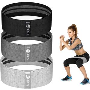 Resistance Bands, Fabric Workout Bands for Women & Men, Cloth Booty Resistance Loop Bands, Thick Squat Bands for Butt/Legs/Thigh/Hip/Glute Excersing (Light gray/black/dark gray)