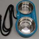 Heated Water Bowl for Dog & Cat, Outdoor Heated Dog Bowl Provides Drinkable Water & Food in Winter, Heated Pet Bowl for Outside, Smart Thermal-Dish for Rabbit, Chicken, Duck, Squirrel (110 OZ)