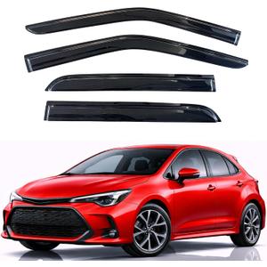 KPY Rain Guards Fit for 2020-2026 Toyota Corolla Hatchback, Out-Channel Window Visors Vent Wind Deflectors 4PC, Car Accessories for 20-26 Corolla Hatchback (Excludes Sedan)