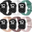 THWALK 6 Pack Sport Bands Compatible with Apple Watch Band Ultra 3/2/1 49mm, Series 11/10 46/42mm, 9/8/7 45/41mm, SE/6/5/4 44/40mm, 3/2/1 42/38mm for Women Men