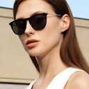 CARFIA Retro Lightweight Polarized Sunglasses for Women UV Protection, Square Ladies Sunnies Outdoor Driving Eyewears CA32R (1. Tortoise Frame Grey Lens)