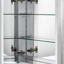 Fundin Aluminum Bathroom Mirror Cabinet Recess Mount Only, with Framless Double Sided Mirror Door, 15 Inch x 24 Inch