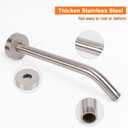 Shower Arm with Flange and Teflon Tape, Wall Mounted Shower Pipe 304 Stainless Steel Extension Arm for Fixed Shower Head & Handheld (12 Inches, Brushed Nickel)