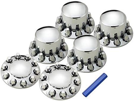 Axle Covers Complete Set Chrome ABS (2 Front 4 Rear) for Semi Truck