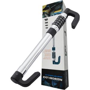 iMonse Steering Wheel Lock Anti-Theft Car Device, Steering Wheel Pedal Brake Password Lock, Steering Wheel to Pedal Within 17Inch to 33Inch Black