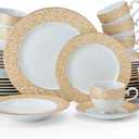 Mikasa Parchment Gold 40 Piece Dinnerware Set, Service for 8