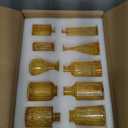20 Pcs Amber Gold Glass Bud Vases- Set Amber Gold Small Vases for Flowers, Vintage Flower Cute Glass in Bulk for Centerpieces Rustic Decorative Wedding Table Home