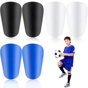 Vinsot 3 Pairs Mini Soccer Shin Guards Extra Miniature Shin Pads 3.74 x 2.36 Inches Small Football Guards for Youth Adults Men Women Players Protective Sports Equipment (Black, White, Blue)