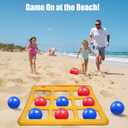 Outdoor Games for Adults and Family, Giant Tic Tac Toe Game with 10 Balls, Outside Toys for Kids Ages 8-12, 2-10 Players, Yard Pool Beach Lawn Camping (Yellow)
