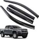 Rain Guards for Chevrolet (Chevy) Colorado/GMC Canyon Crew Cab 2015-2022, Tape-on Side Window Deflectors for Chevrolet Colorado, Window Visors for Chevrole Trucks,for Chevrolet Car Accessories, 4 pcs