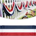 2x20Ft Large Patriotic US Flag Bunting Decorations 4th of July Red, White & Blue Stripe Banner Veterans Day Memorial Days Celebration Decorations Home Garden Outdoor, 1Pack