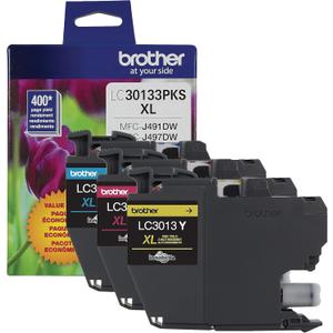Brother High-Yield Color Printer Ink Cartridges LC3013 3-Pack for Work Smart Series - Professional Grade Ink for MFC-J491DW, J497DW, J690DW, J895DW - Up to 400 Pages per Cartridge