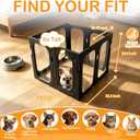 Acrylic Dog Playpen, 8-Panel Clear Transparent Puppy Playpen for Small Dogs Indoor Outdoor, Easy Assembly Foldable Pet Exercise Pen with Locking Door (Black, 25.6 INCH, 8 Panels)