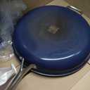 Blue Diamond Cookware Diamond Infused Ceramic Nonstick, 14" Large Frying Pan with Helper Handle, PFAS-Free, Dishwasher Safe, Oven Safe, Blue (14" Frying Pan Skillet)