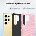 Owncase for Samsung Galaxy S24 Ultra Case Cute Fashion Polka Dot Phone Case for Women Girls Shockproof Slim TPU and Hard PC Protective Cover, Pink