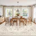 8x10 Area Rugs for Living Room: Vintage Boho Neutral Washable Rug Indoor Soft Large Area Rug Carpet for Bedroom Nursery Farmhouse Dining Room Office Floor Non-Slip Low Pile Under Table Rug Beige/Ivory