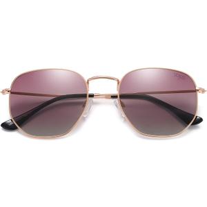 SOJOS Square Polarized Sunglasses for Women Men Small Hexagonal Polygon Shades SJ1072 (Purple)