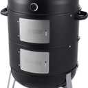 20.5 Inch Vertical Charcoal Smoker and Grill Combo, Heavy-Duty BBQ Smokers for Outdoor Cooking Camping